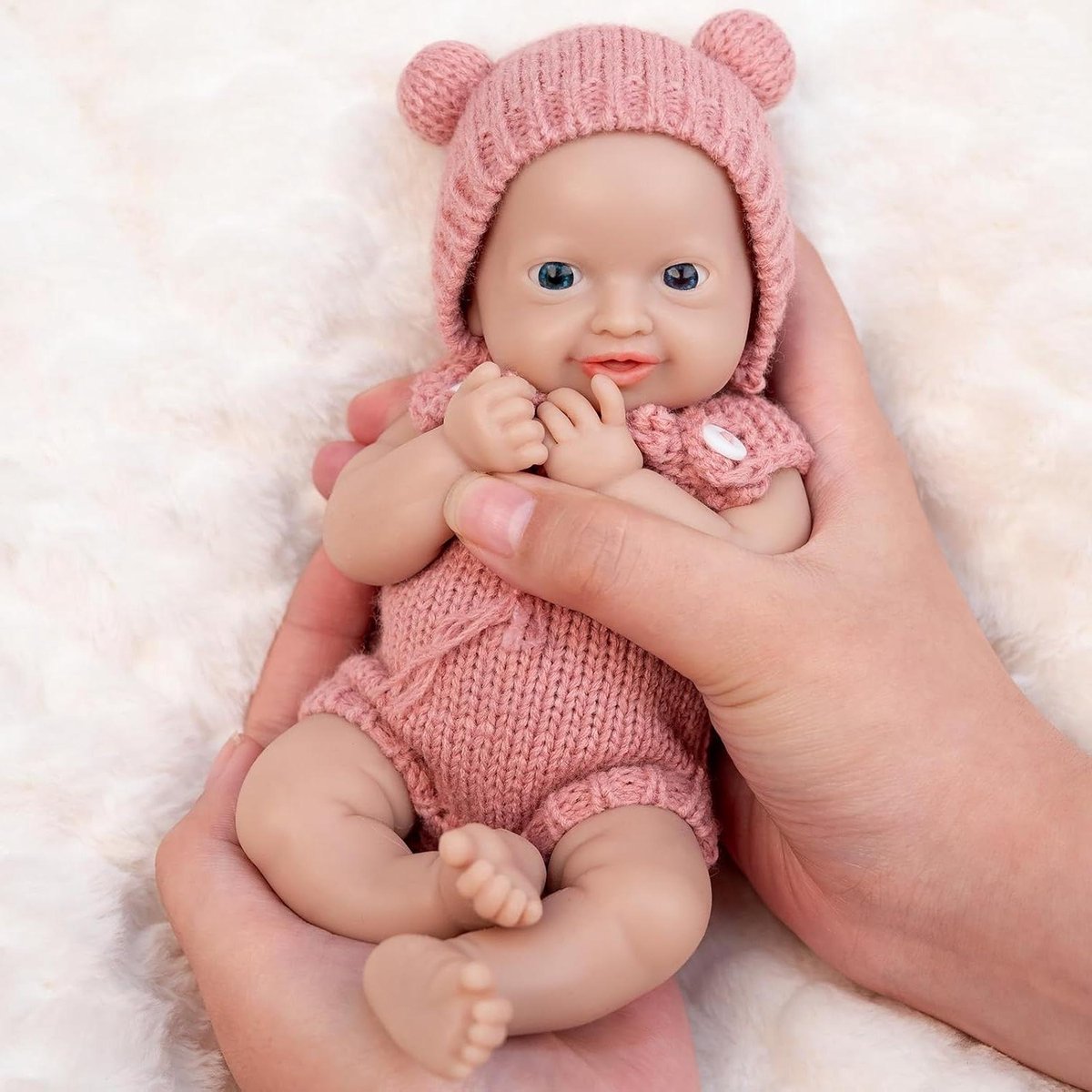 Babypop Siliconen - Realistische pop - Kind Verzorgen - Unieke Geboortevlek - 20 cm - Roze