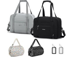 SPAHER 2X Travel Bag Hand Luggage Bag 40x30x20 Transavia Wizzair Vueling Sports Bag Weekender Bag Women Men Waterproof 25L Lightweight Duffle Bag Fitness Bag Cabin Bag with Storage Bags and Wet Pocket