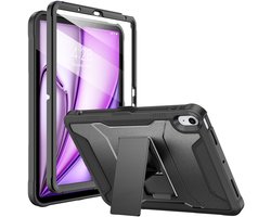 Fonu Hoes - Geschikt voor iPad Air 11 inch (M4 / M3 / M2) en iPad Air 10.9 inch (Air 5 / Air 4) - Hoes met Screen Protector - Uitklapbare standaard - Pencilhouder - Zwart