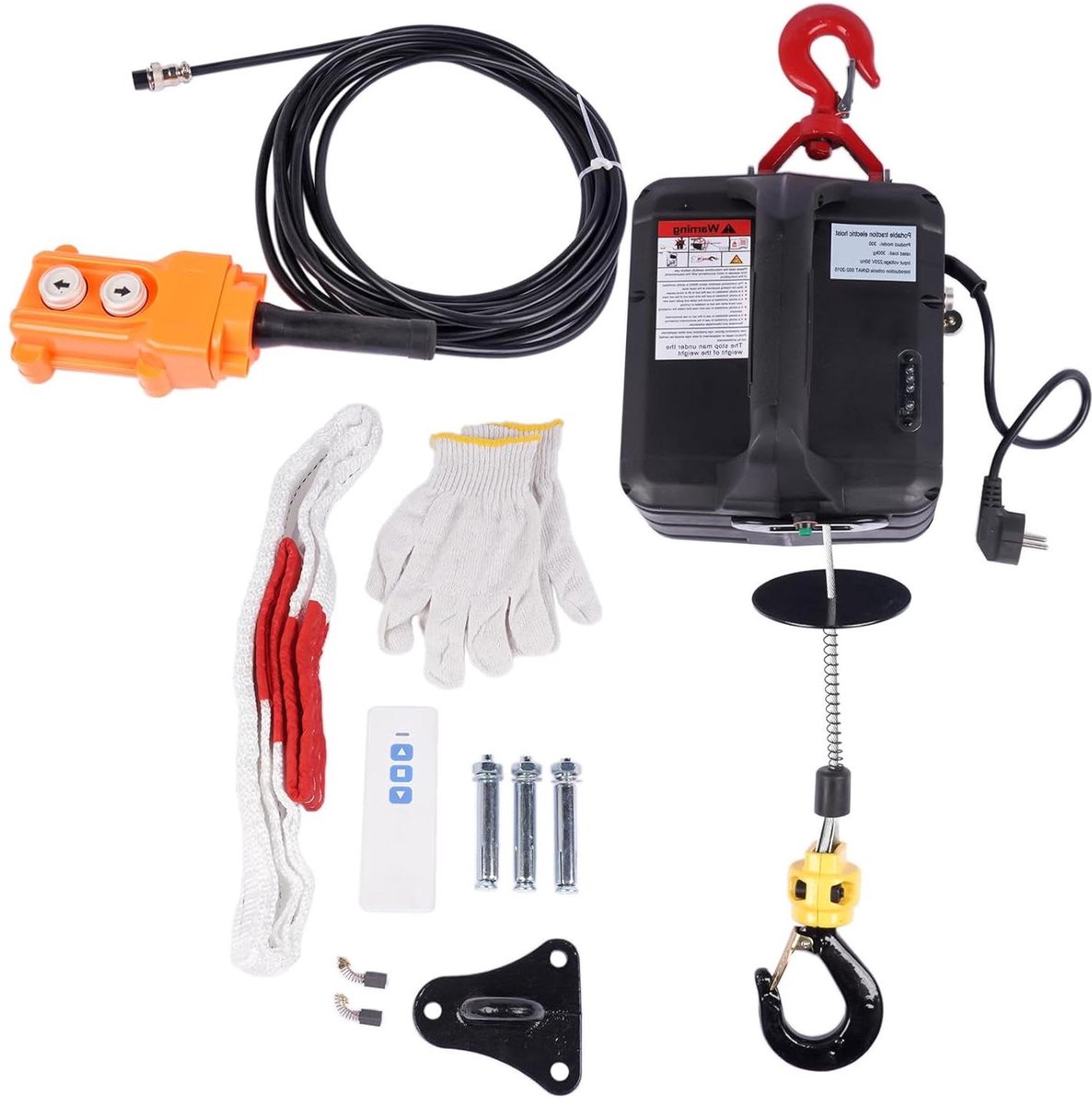 Elektrische Lier - Takel Lift - Zware Lasten Tillen - Infrarood Afstandsbediening - 500 kg - Grijs