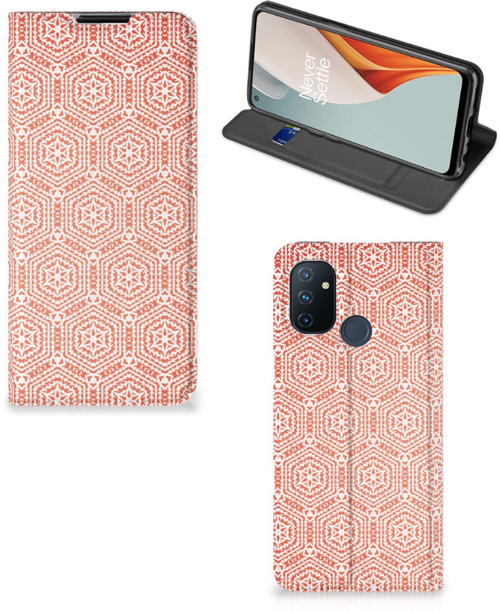 OnePlus Nord N100 Hoesje met Magneet Pattern Orange