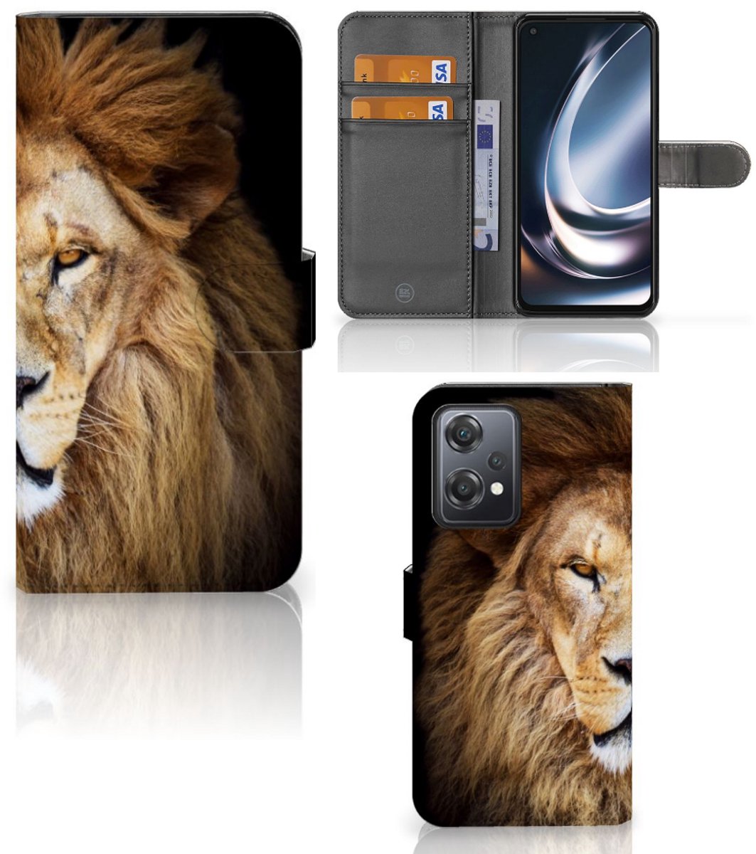 OnePlus Nord CE 2 Lite Telefoonhoesje met Pasjes Leeuw