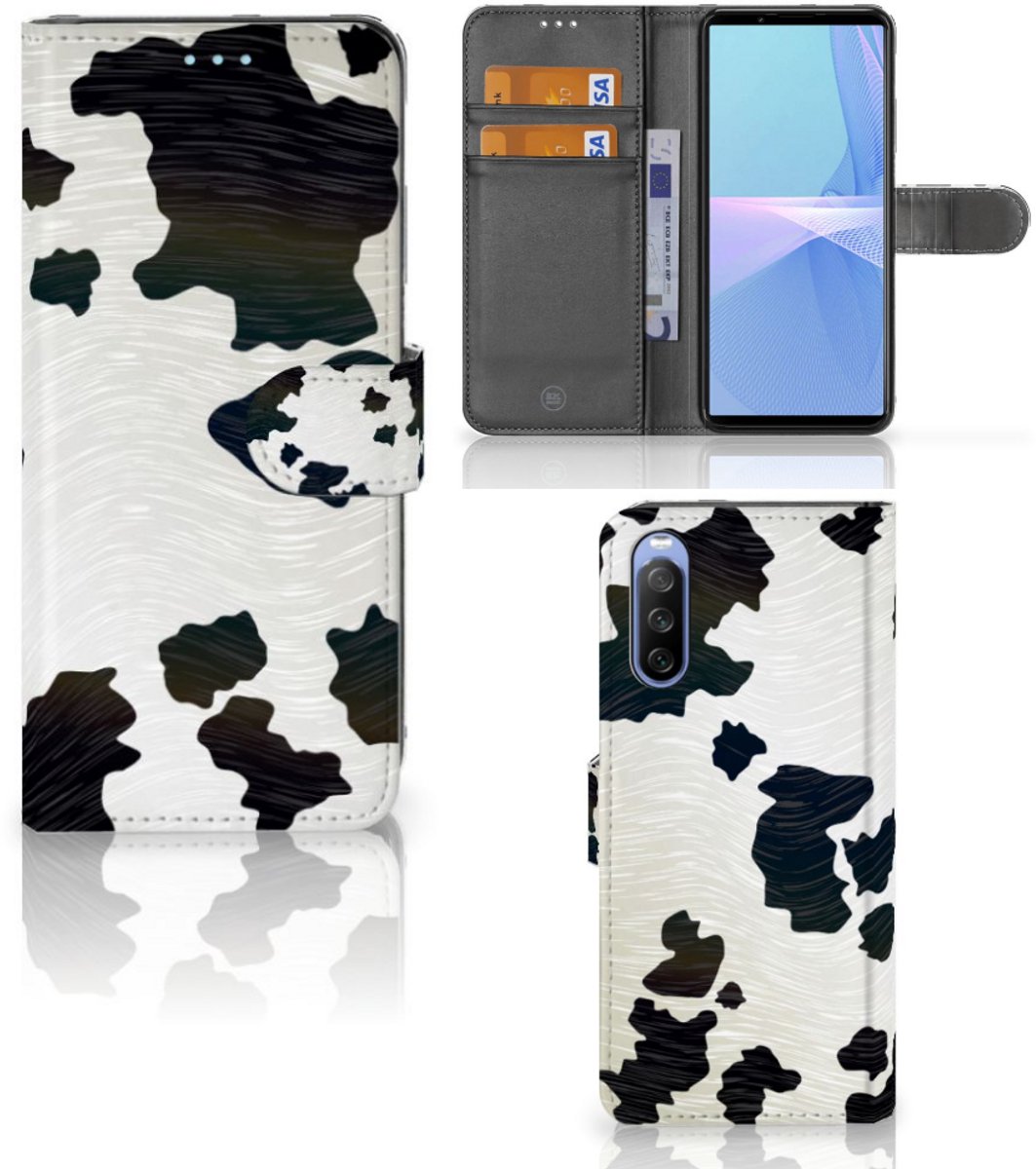 Sony Xperia 10 III Telefoonhoesje met Pasjes Koeienvlekken