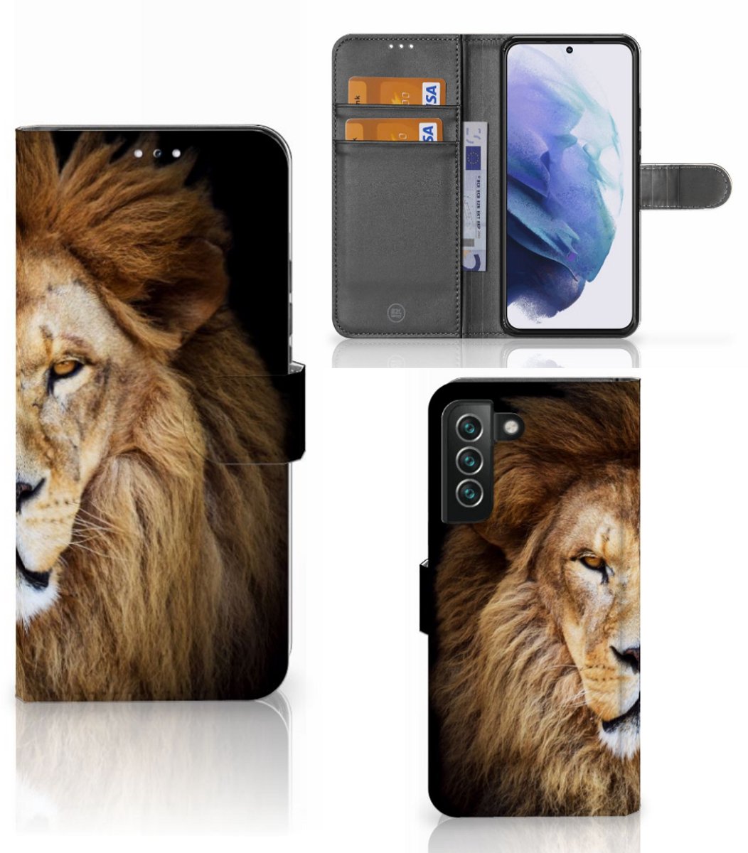 Samsung Galaxy S22 Plus Telefoonhoesje met Pasjes Leeuw