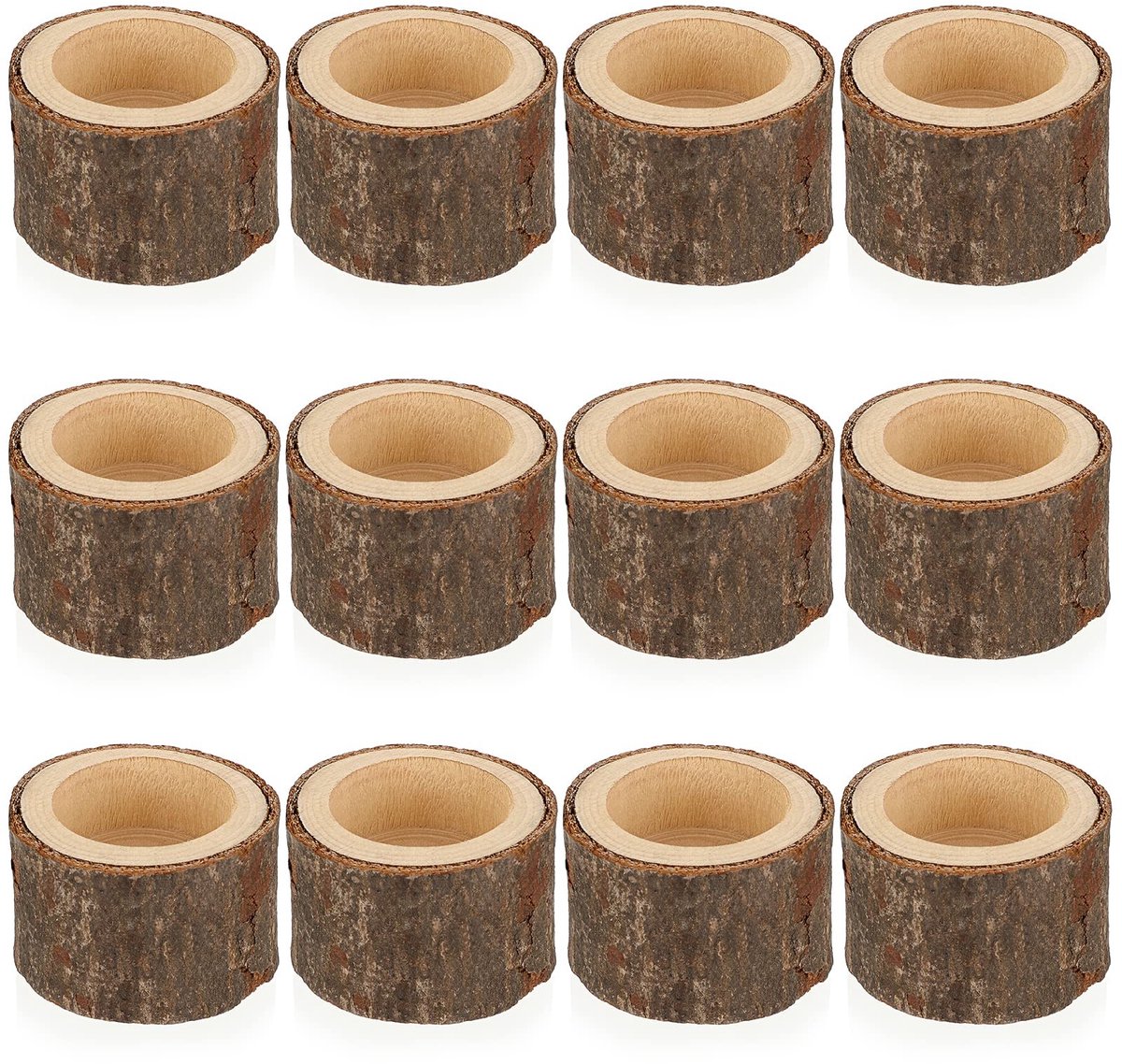 Cosensi - Houten Kandelaar - Decoratieve Kandelaar - Bruin - Kaarsenstandaard - Perfect voor Feestdagen en Decoratie - Geschikt voor Thuisgebruik