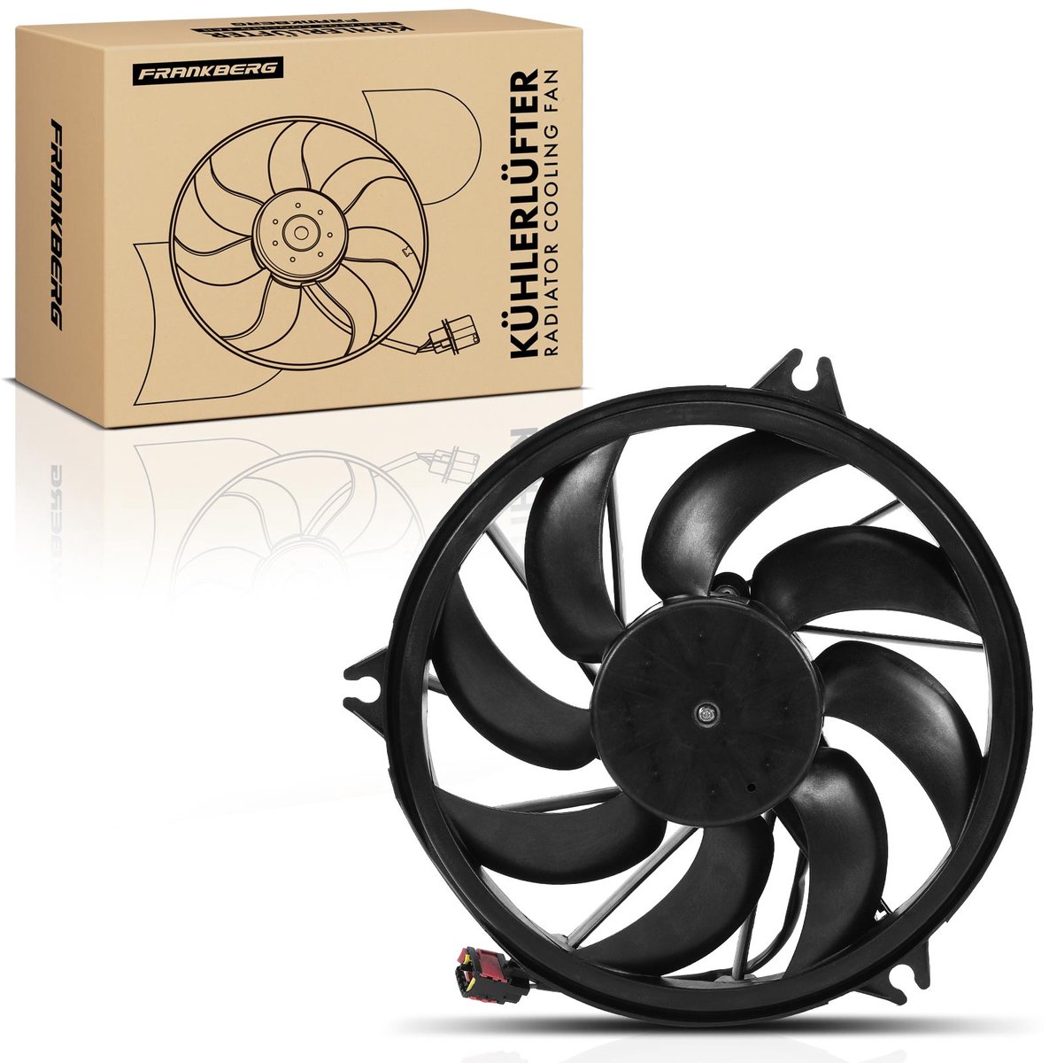 Frankberg 1x Motorradiateur Enkele ventilator