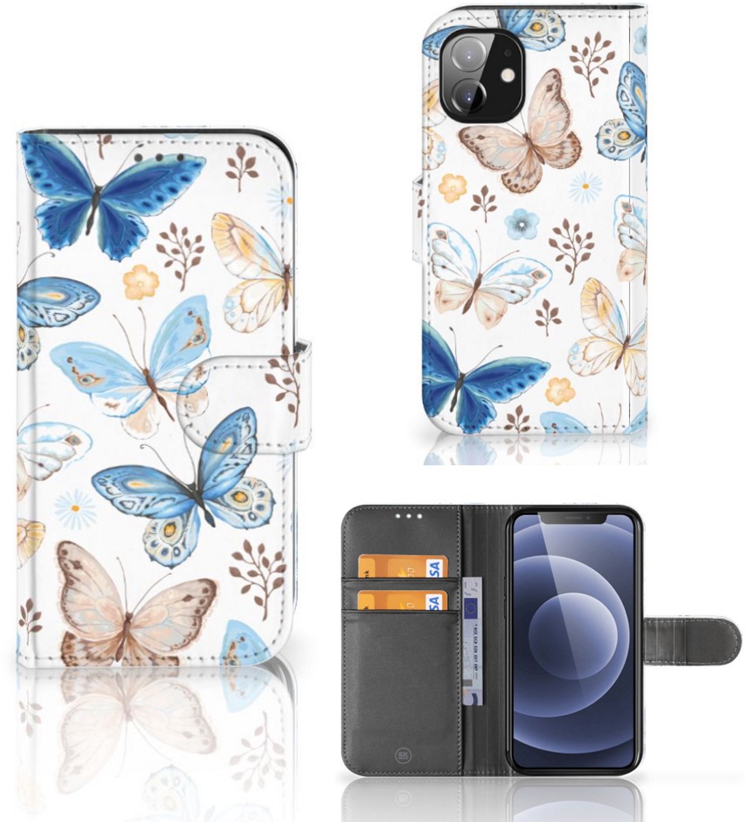 Telefoonhoesje met Pasjes voor Apple iPhone 12 Mini Vlinder