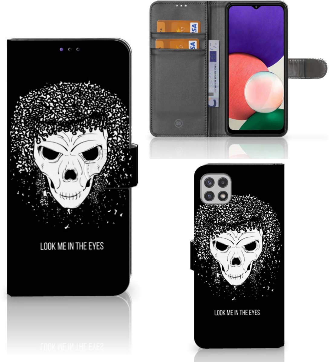 Telefoonhoesje met Naam Samsung Galaxy A22 5G Skull Hair