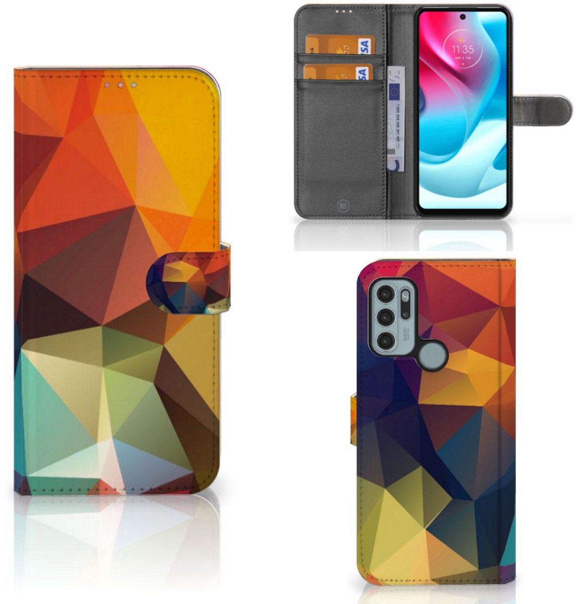 Motorola Moto G60s Book Case Polygon Color