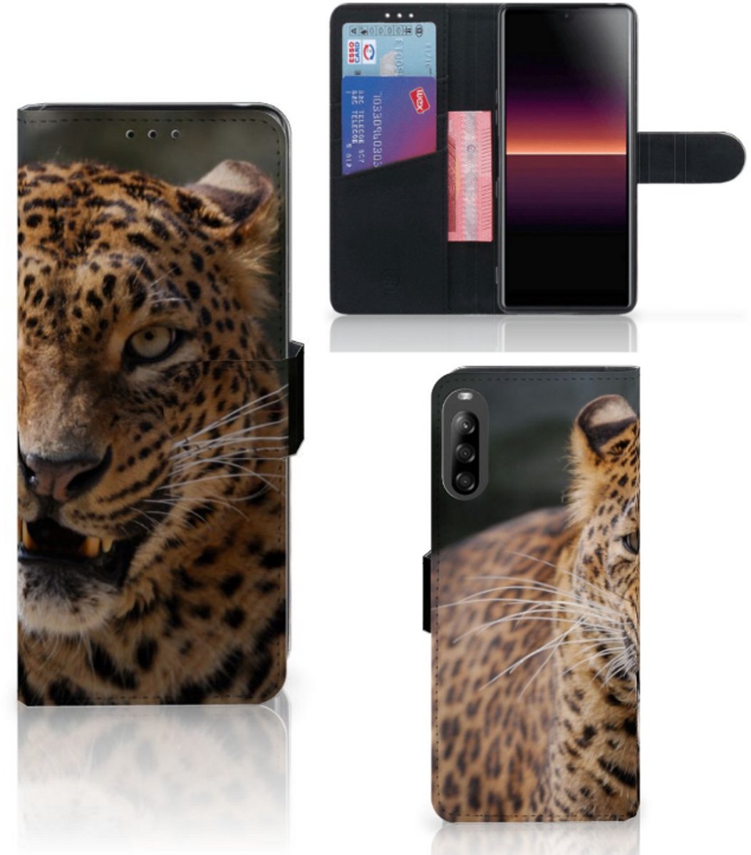 Sony Xperia L4 Telefoonhoesje met Pasjes Luipaard