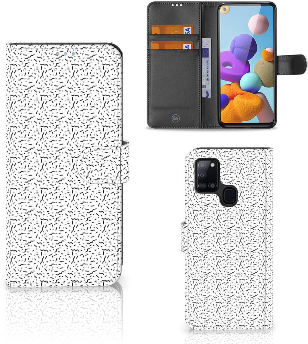 Samsung Galaxy A21s Telefoon Hoesje Stripes Dots