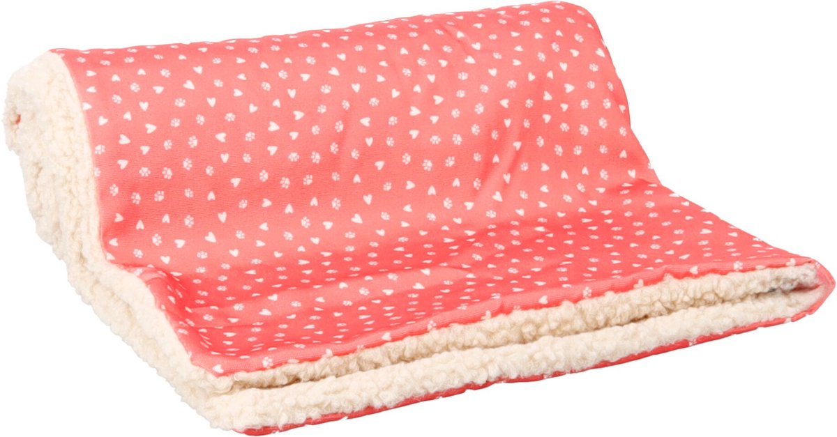 Deken Lief Rechthoekig Beige & Rood