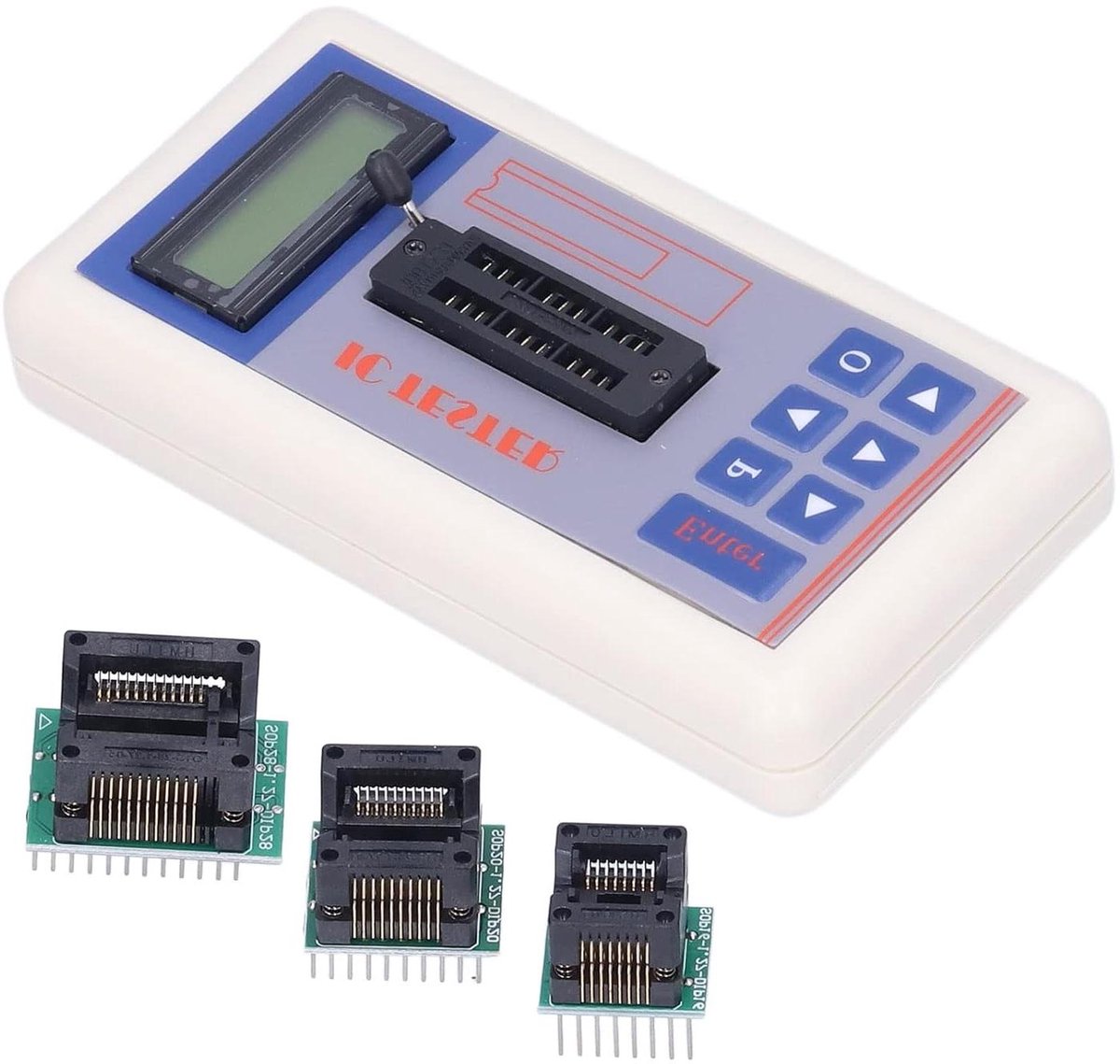 TSH-06F Geïntegreerde Circuitmeter, Geïntegreerde Circuittester Meter IC-tester Transistormeter Multifunctionele Onderhoudstester met 5V 3,3V AUTO-modi (Met terminals)