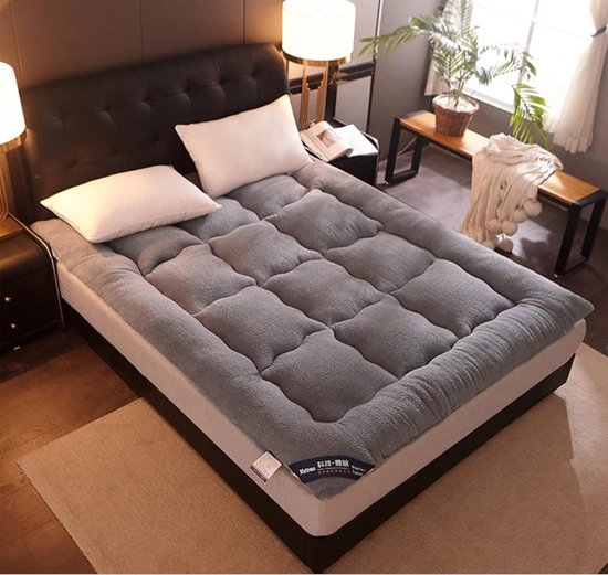 Vouwmatras Futon - Dorm Matras Tatami - Ruimte Besparen - Dubbele Antislip - 120 x 190 cm - Grijs — afbeelding 4