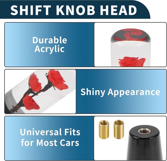 Schakelpookknop Auto - Pookknop Versnellingsbak - Versnelling Veranderen - Universele Pasvorm - 15 cm - Rood — afbeelding 4