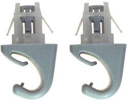 PT Auto Warehouse 80017G-P - Sun Visor Hook Clip, Grey (replaces # 74348-02020-B0) - Left/Right Pair