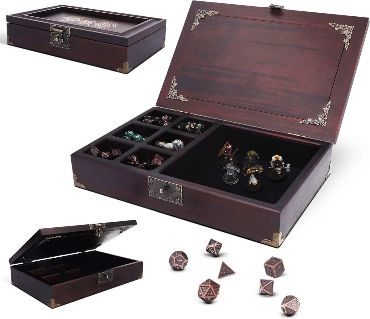 Dobbelbak 2 in 1 - Dobbelstenen doos - RPG Tafelspellen - Metalen dobbelstenen set