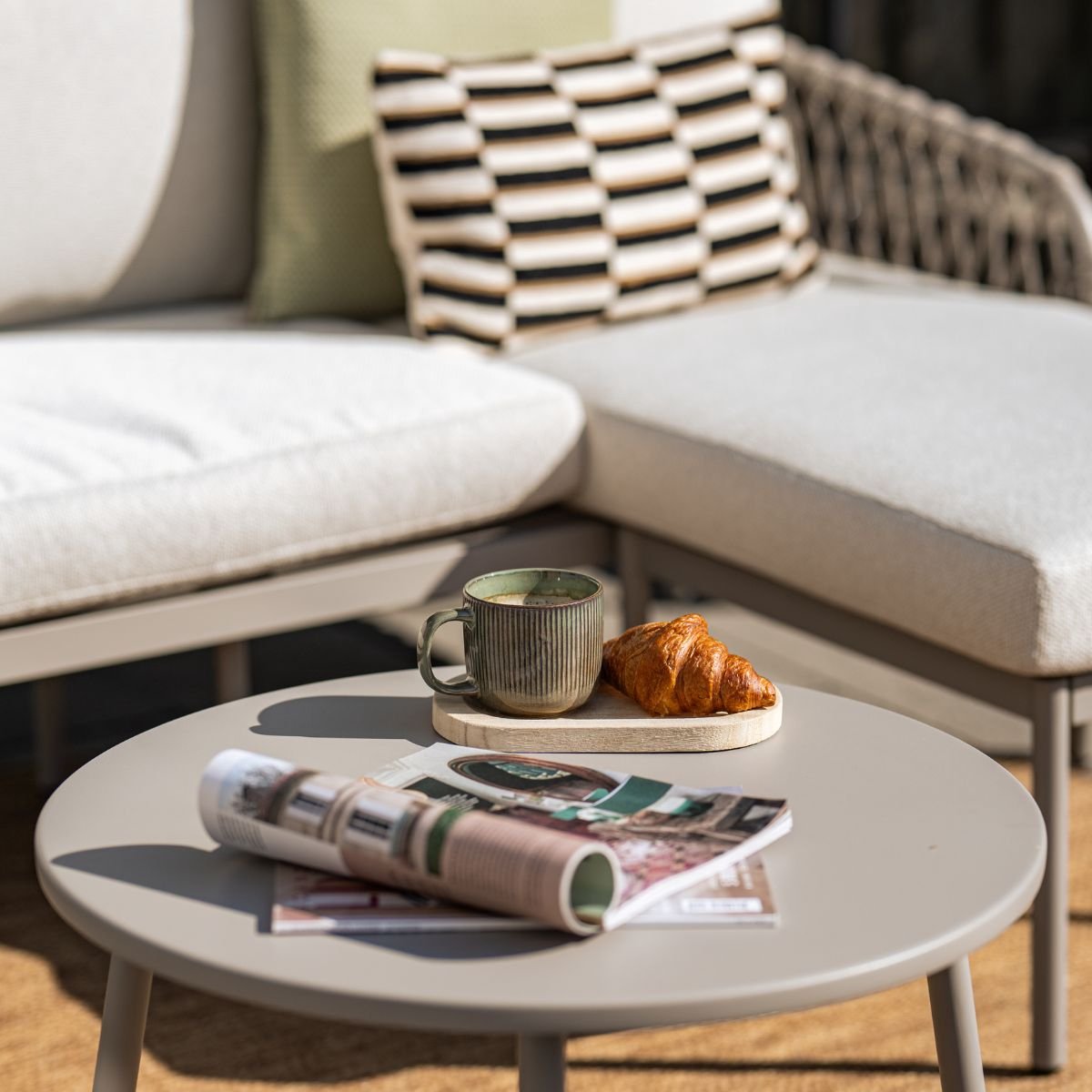 Novi Bente loungeset 3-delig chaise longue - zand thumbnail 2
