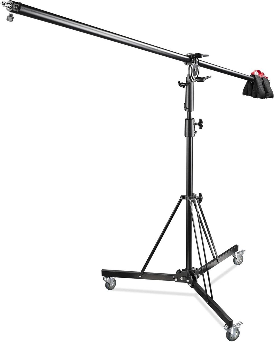Galgen rolstatief - Verstelbaar statief - Productfotografie belichten - Met contragewicht - 137 x 36 x 18 cm - zwart