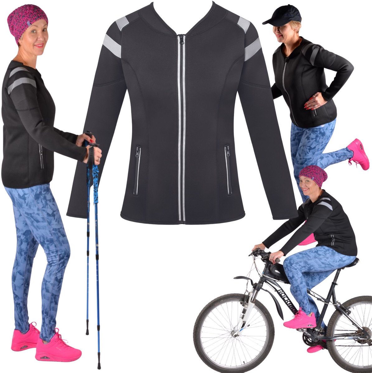 FIT4MED FIT-946 - Neopreen Trainingsblouse - Reflecterende Elementen - Lange Mouwen