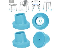 supregear Douche Stoel Pootdoppen - Zware Vervangende Voeten voor Douche Stoel Badzit, 2,86 cm I.D. Hellende Rubberen Tips voor Douchekrukken Overdrachtsbank, Antislip Extreme Grip Zuignapvoeten, 4PK