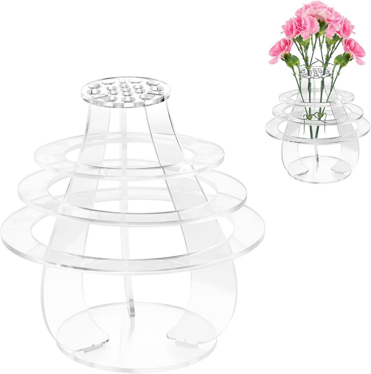 Puzzel Bloemenvaas - Acryl Vaas - Bloemen Presenteren - Puzzelontwerp - 279 Gram - Transparant