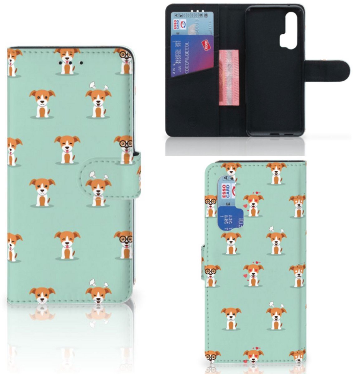 Honor 20 Pro Telefoonhoesje met Pasjes Pups