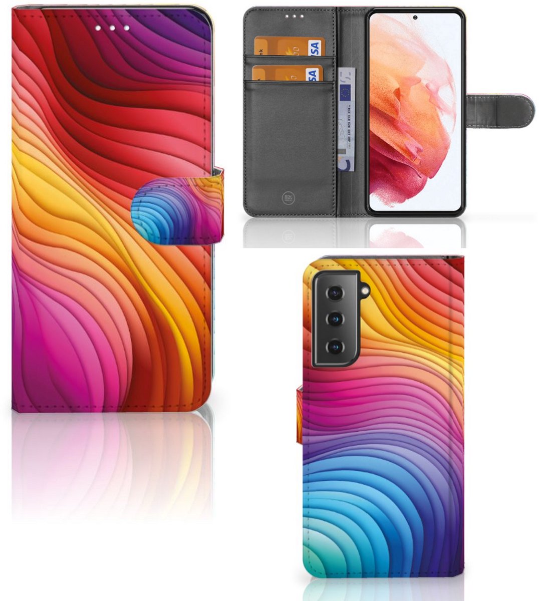 Book Case voor Samsung Galaxy S21 Regenboog