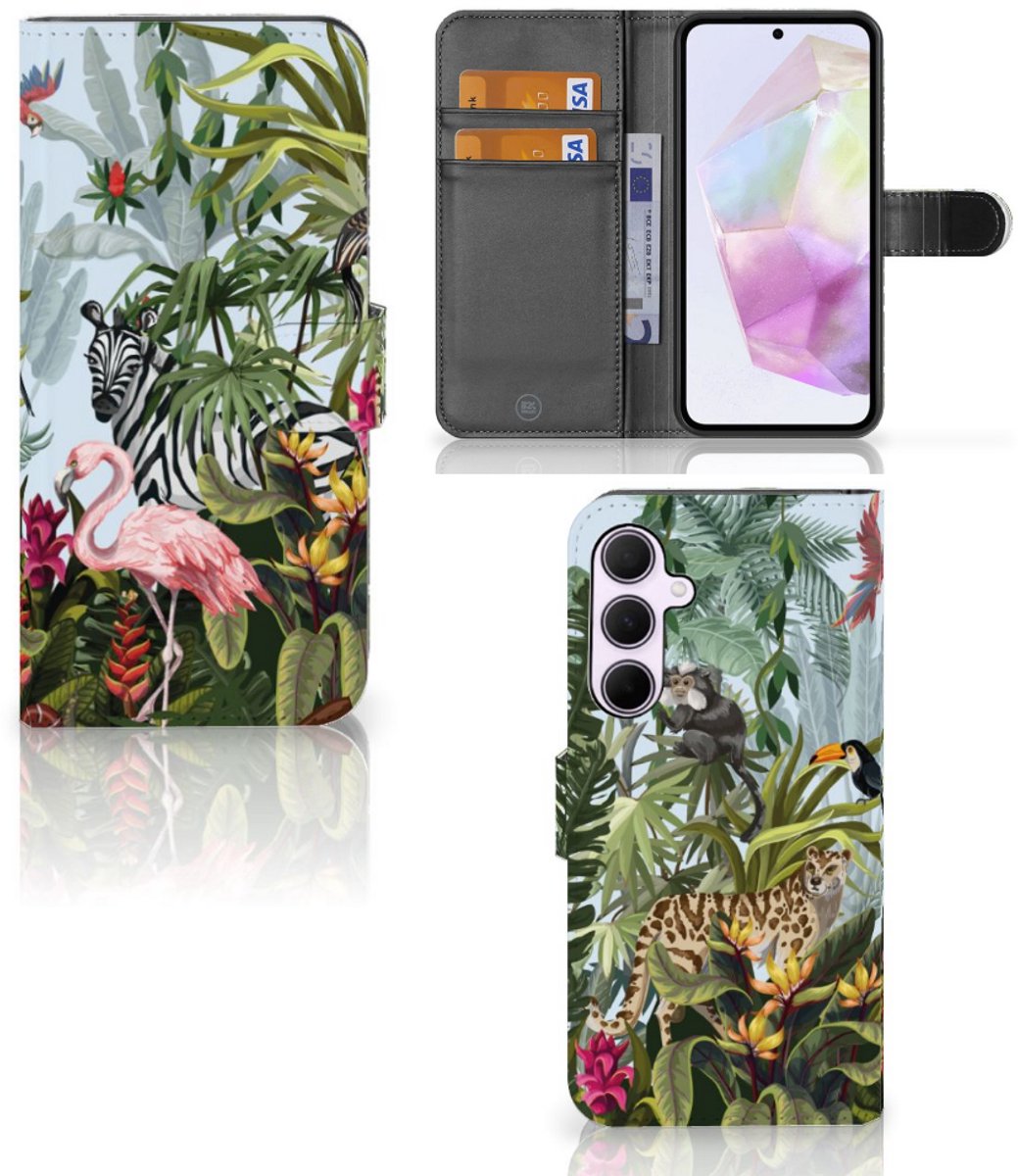 Telefoonhoesje met Pasjes voor Samsung Galaxy A35 Jungle