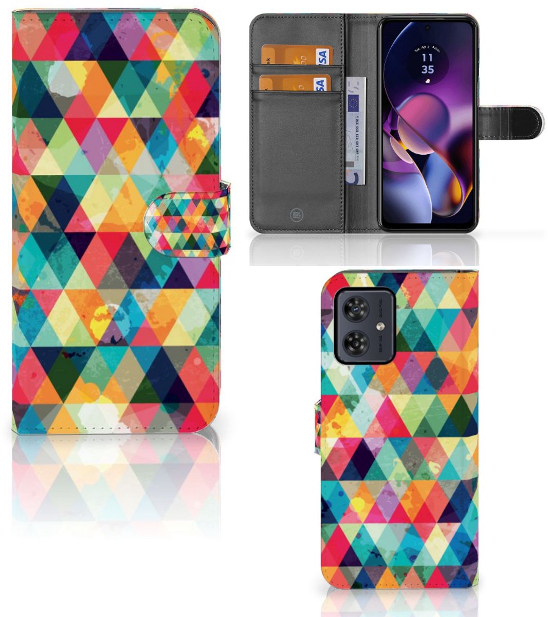 Motorola Moto G54 Telefoon Hoesje Geruit