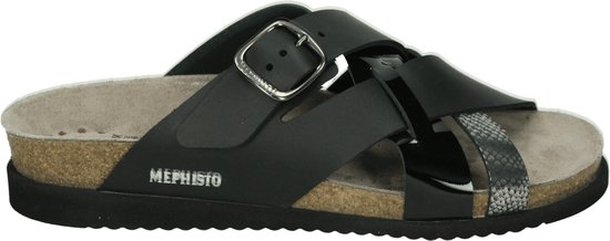 Mephisto - HIDA - Dames slippers - Kleur: Zwart - Maat: 41