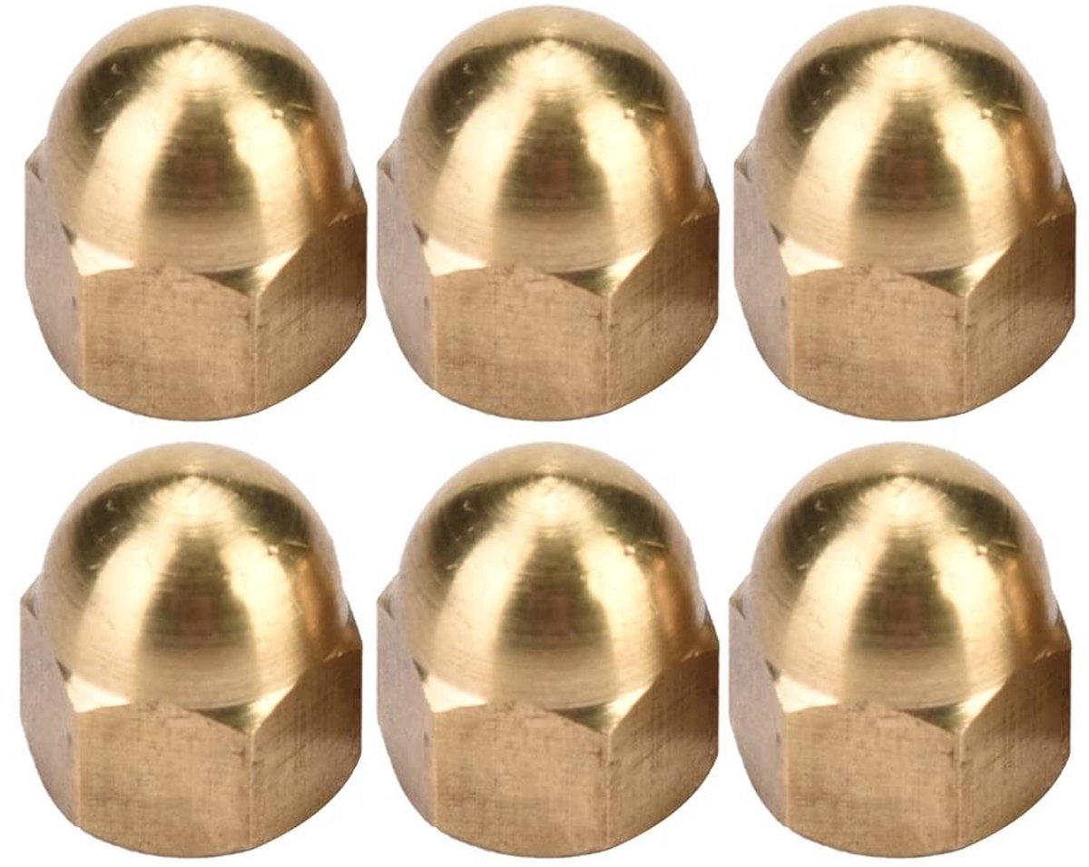 M3 Messing Hoedmoer Set met 20 Stuks, Hex Moeren voor Voertuigen en Bevestigingen