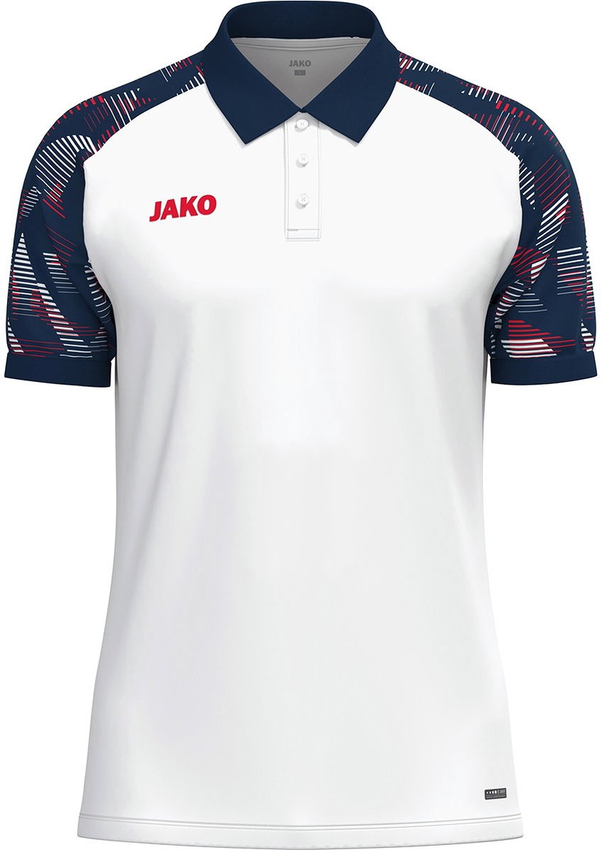 Jako Sonic Polo Kinderen - Wit / Marine / Rood | Maat: 152