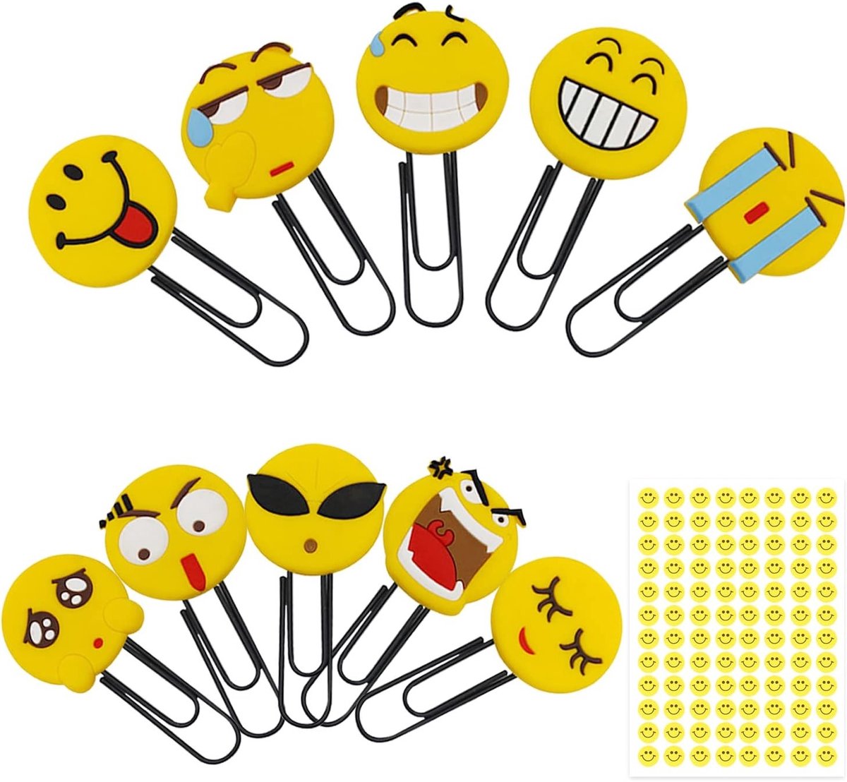 Creatieve smiley paperclips en stickers - Leuke cartoon bladwijzers en kantooraccessoires voor organisatie en decoratie