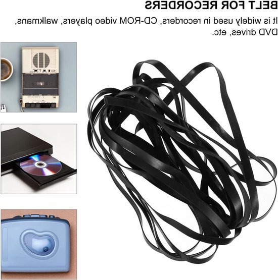 Store_7 - Rubberen riemen - Banden voor cassettespeler - Ondersteuning voor onderhoud - Zwart - Platte riemen voor draaitafels - Geschikt voor cass... — afbeelding 4