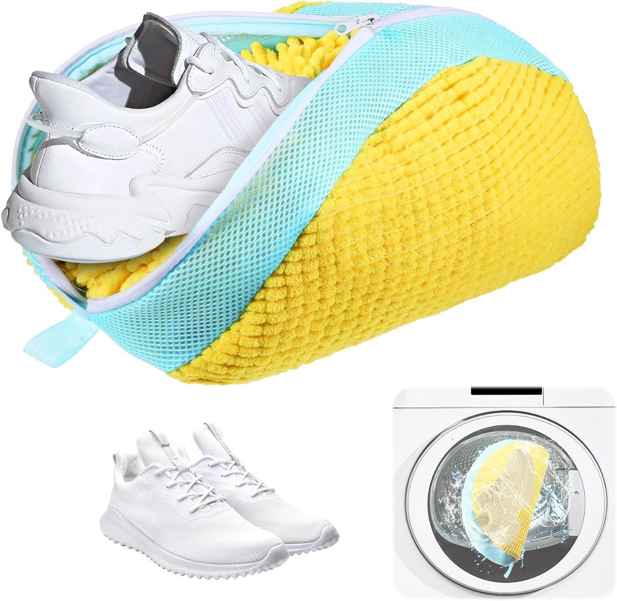 Schoenwaszak voor de Wasmachine, 1 Stuk, Bescherming voor Sneakers en Sportschoenen, Geel