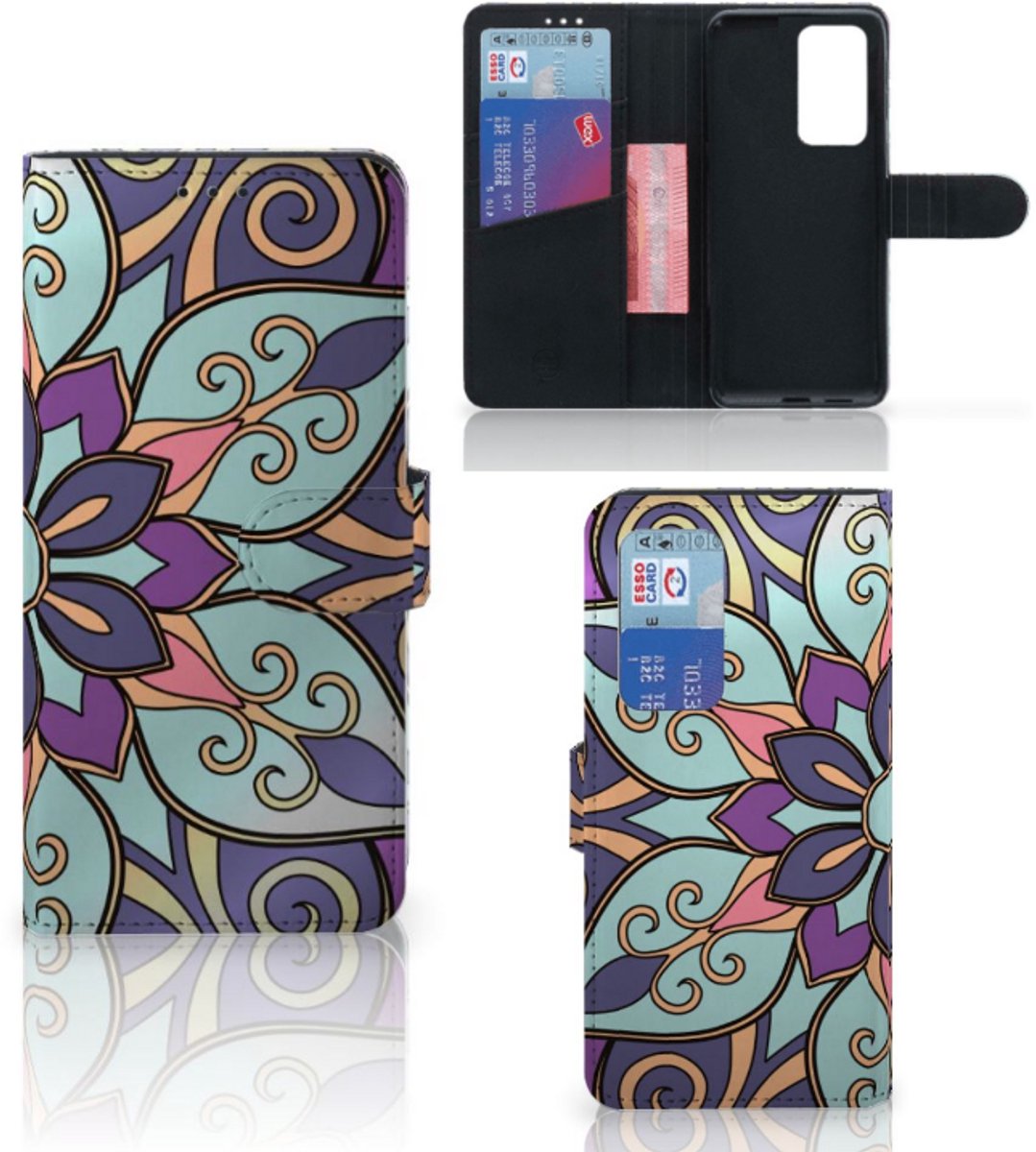 Huawei P40 Pro Hoesje Purple Flower