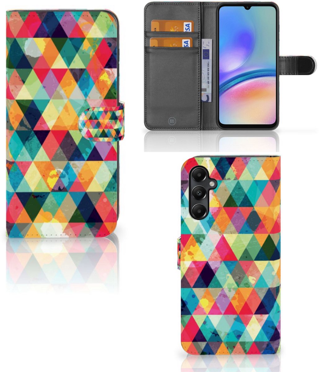 Boekhoesje voor Samsung Galaxy A05s Telefoon Hoesje Geruit