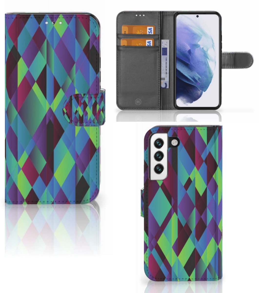 Samsung Galaxy S22 Book Case Abstract Green Blue