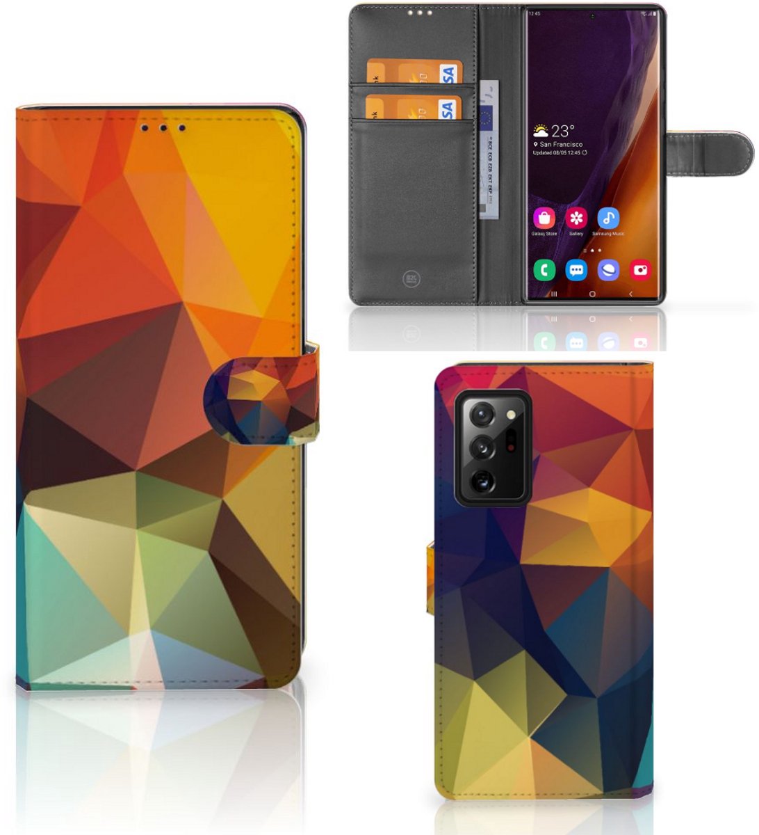 Samsung Galaxy Note20 Ultra Book Case Polygon Color