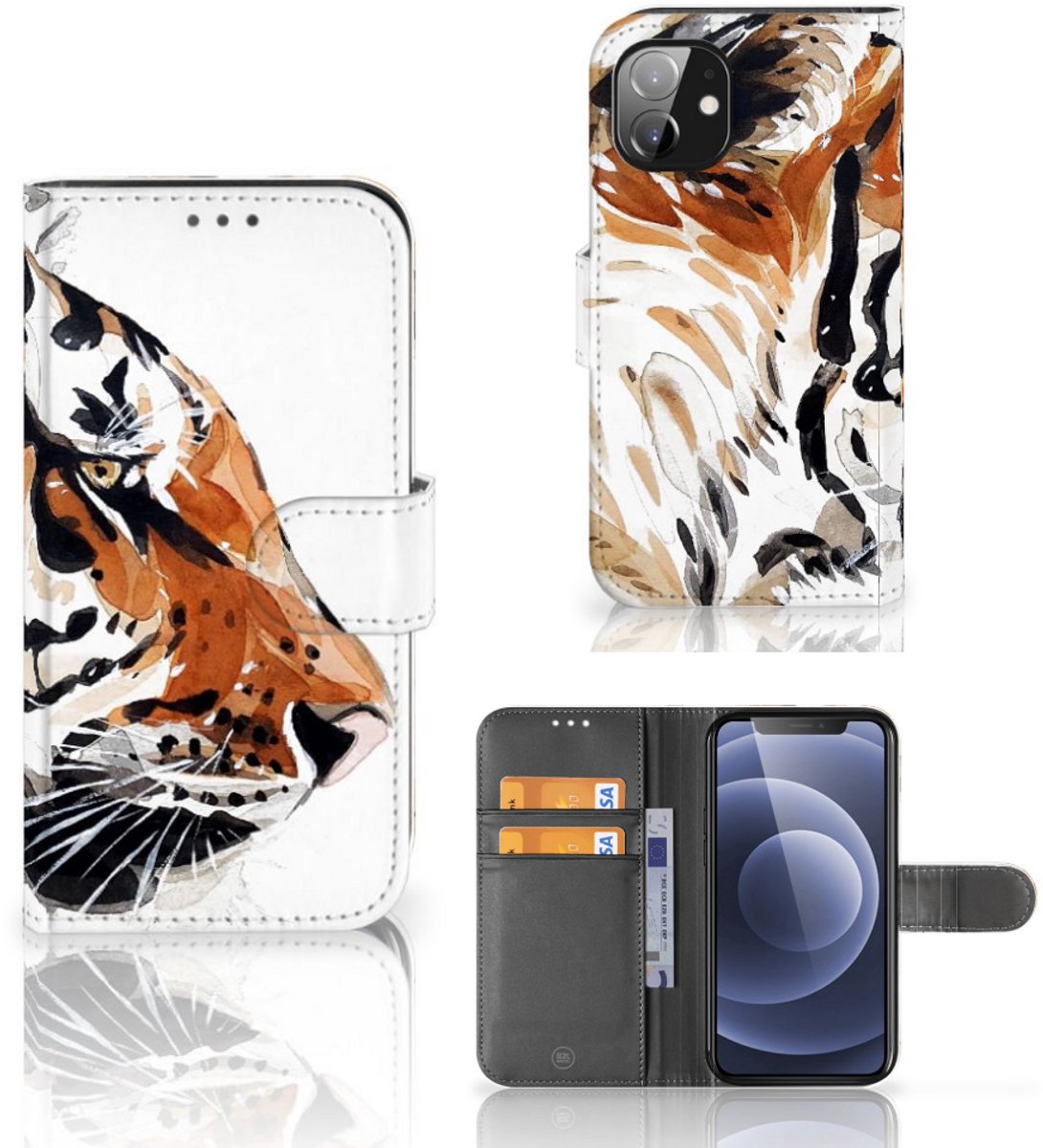 Hoesje Apple iPhone 12 Mini Watercolor Tiger