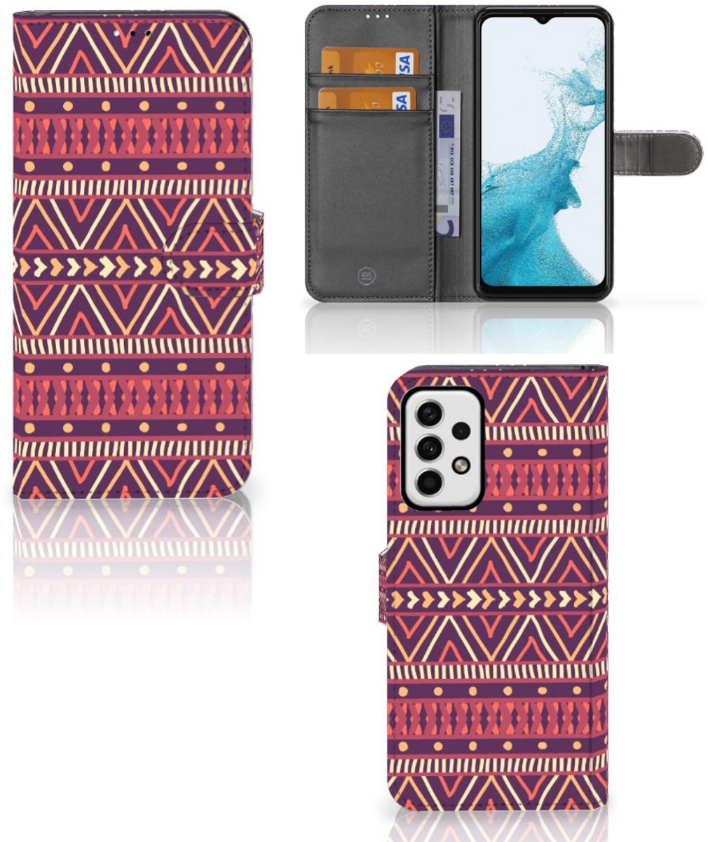 Samsung Galaxy A23 Telefoon Hoesje Aztec Paars