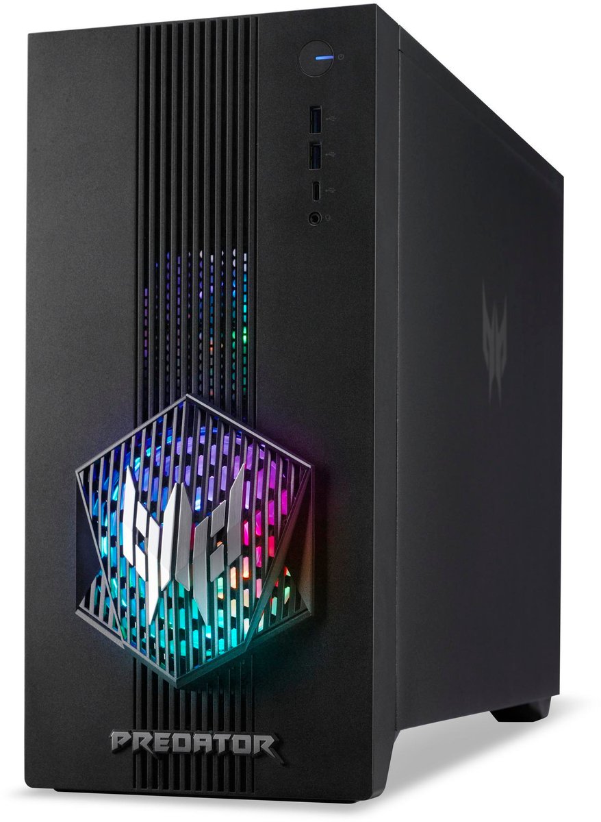 Acer Predator PO3-665 Intel® Core™ i7 i7-14700F 16 GB DDR5-SDRAM 2 TB SSD NVIDIA GeForce RTX 5060 Ti Windows 11 Home Desktop PC Zwart