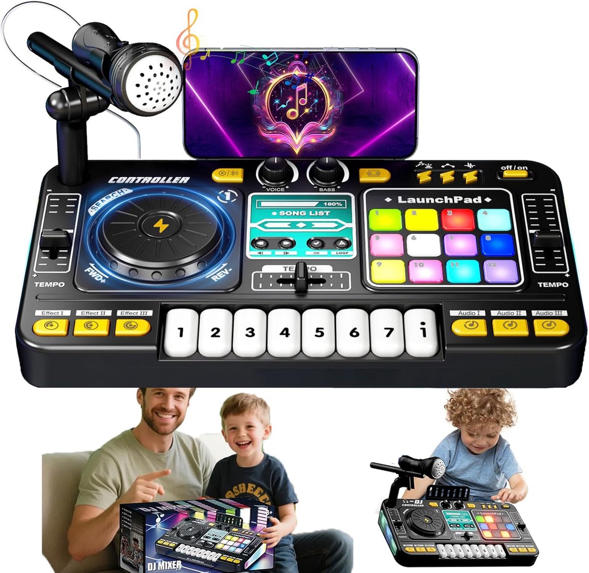 DJ Stuurmixer - Muziek Controller - Feest Geluid - Draadloze Bluetooth Verbinding - 40cm Pakket