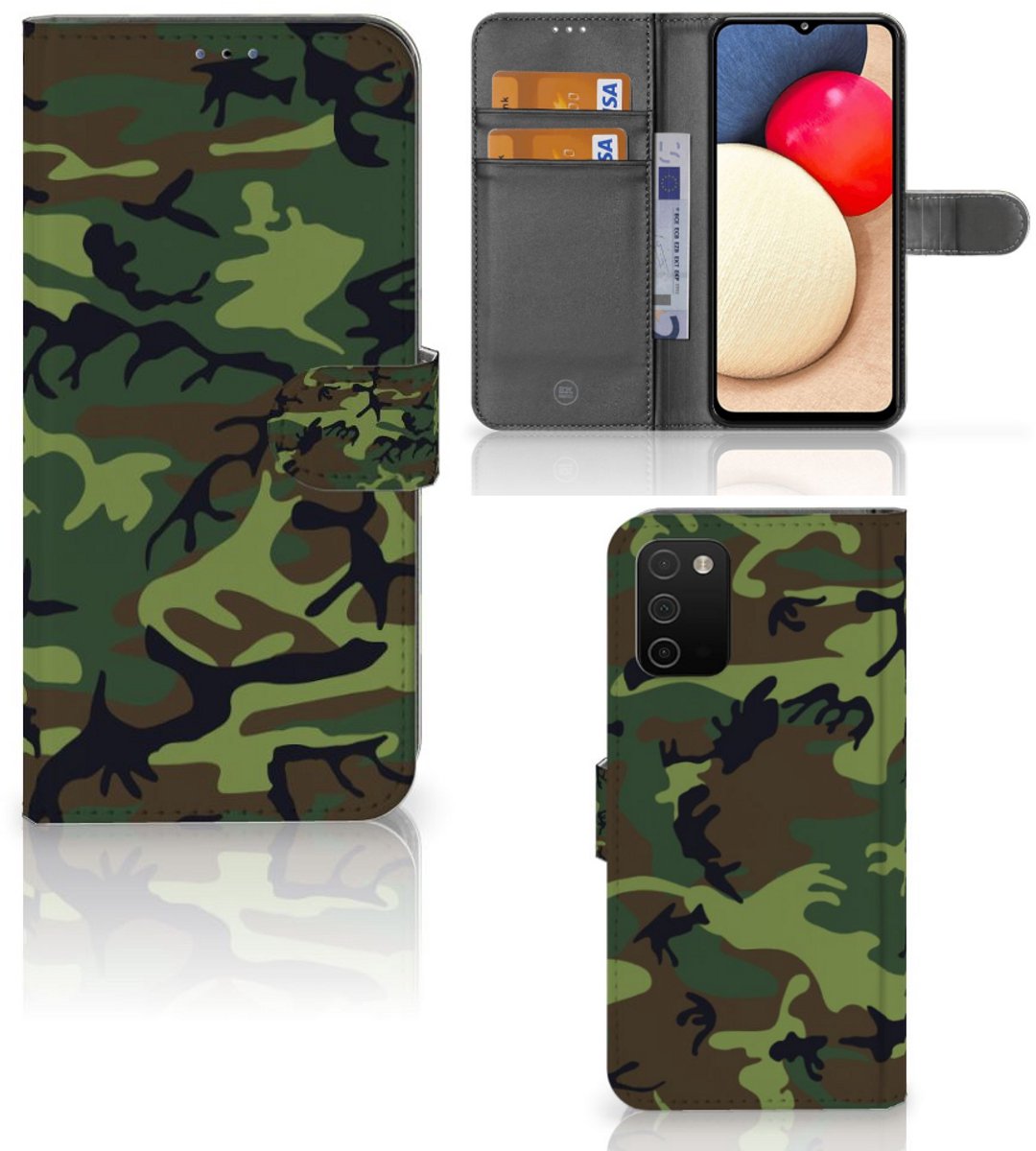 Samsung Galaxy A03s Telefoon Hoesje Army Dark