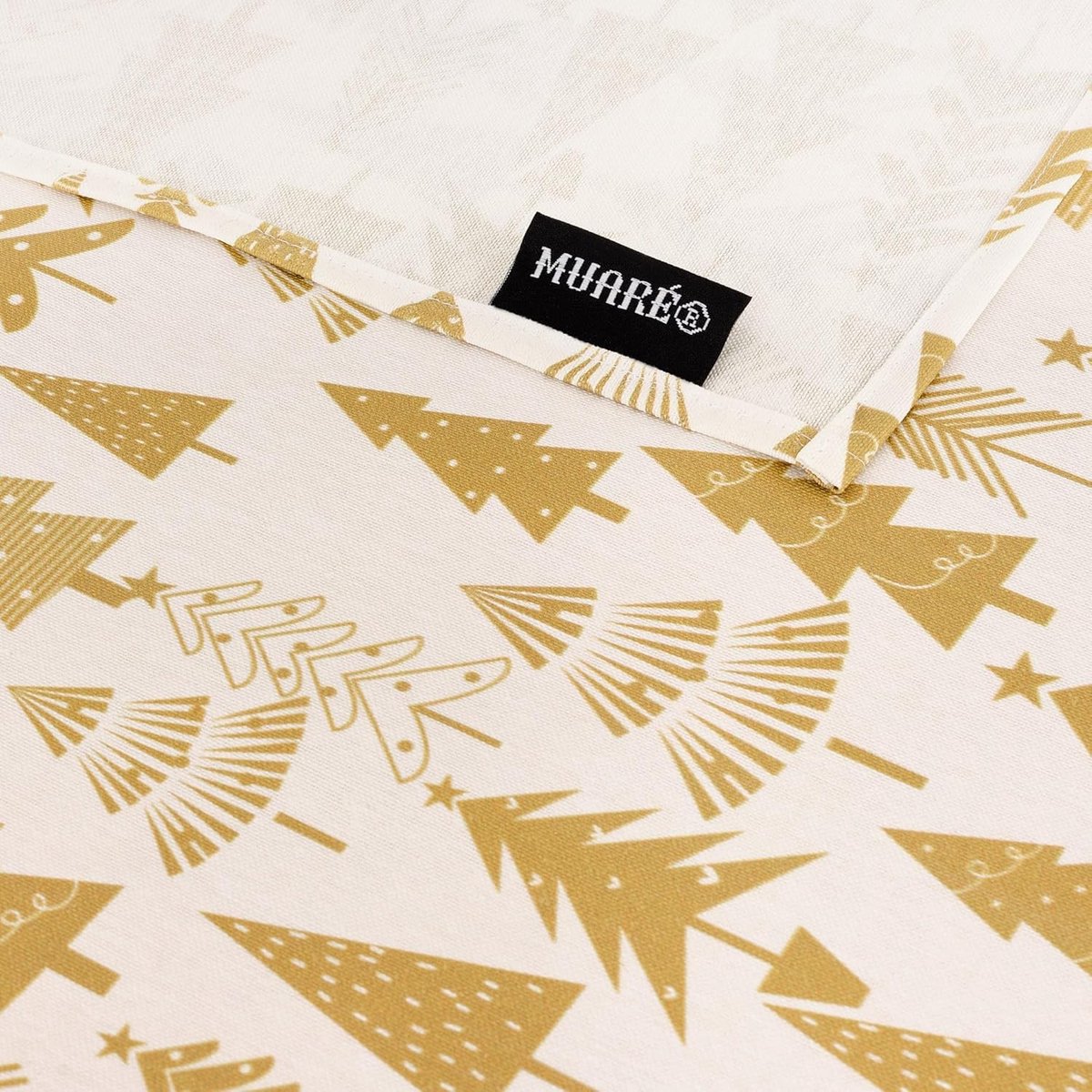 Kerst Tafelkleed - Dekentafel - Feestelijke Tafel - Hars Gecoat - 200 x 140 cm - Goud