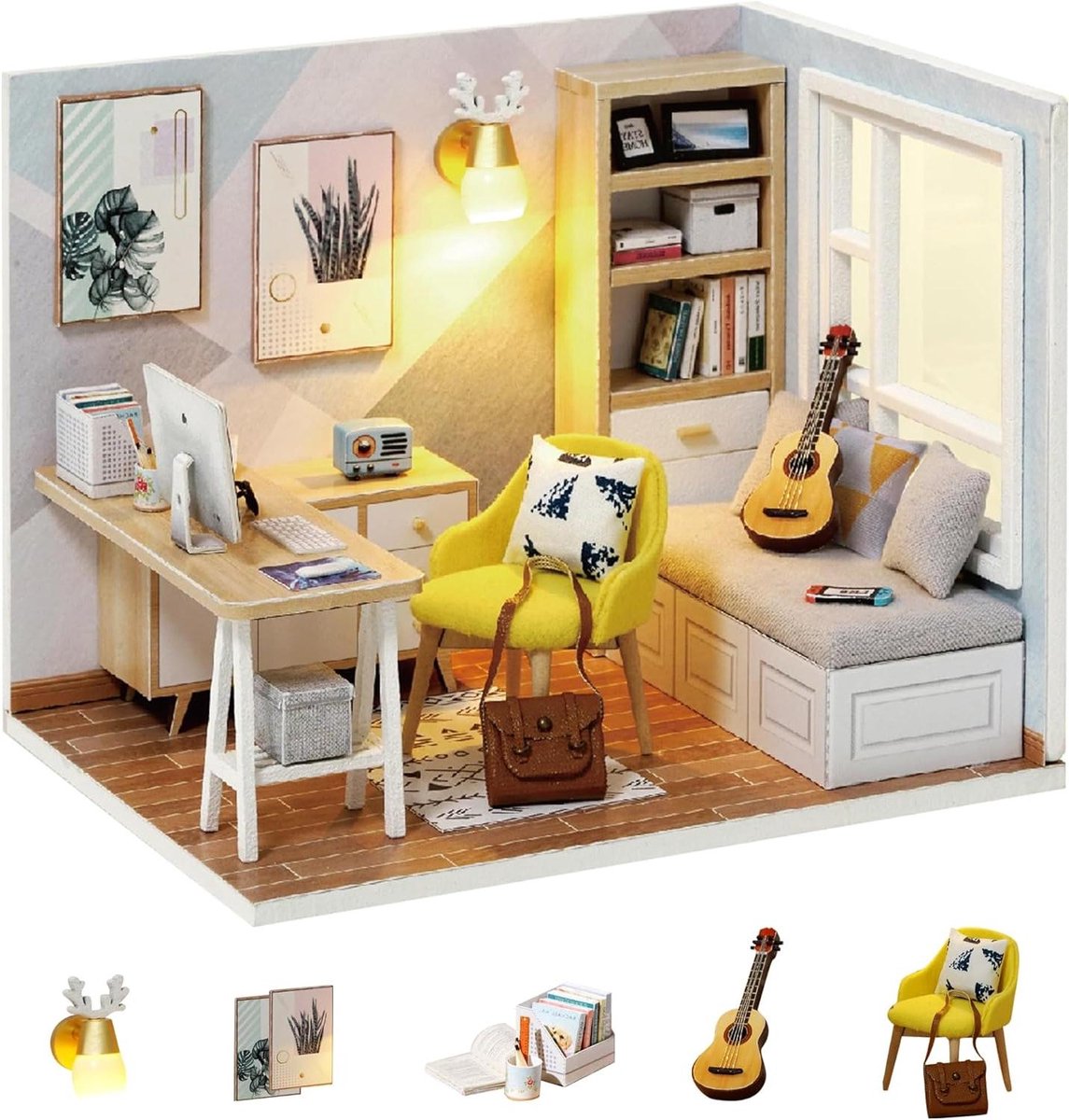 Poppenhuis Miniatuur Kamer - DIY Huis Kit - Creatief Hobby Project - Inclusief Stofkap