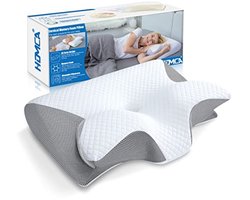 Orthopedisch Nek- en Hoofdkussen met Traagschuim, Afneembare Overtrek - 60x40 cm - Grijs