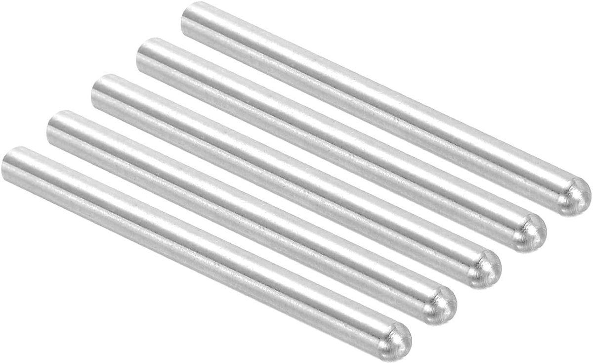 304 RVS Locking Pegs - 6 x 80 mm Diameter - 5 Stuks - Ronde Kop - Platte Geprofileerde Eind - Metalen Centering Pens - Bunk Bed Pegs - Plank Steunen