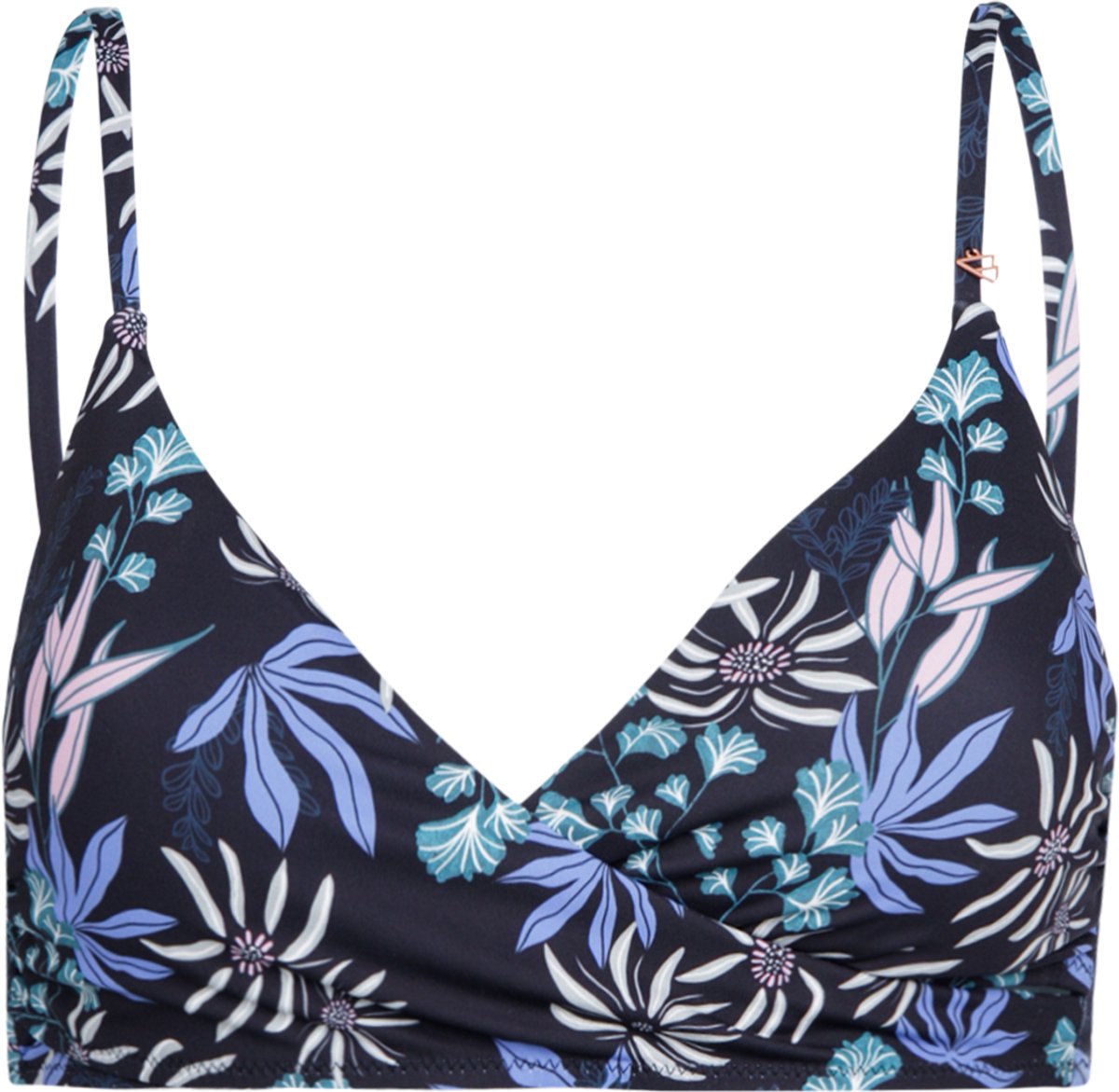 Brunotti Diamia-Print Bikini Topje Dames Verstelbare Bandjes Bralette Bikini Top Uitneembare Padding 44 Zwart